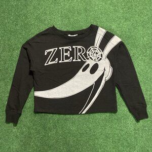 Disney Women’s The Nightmare Before Christmas Zero Crop Sweater Small Black